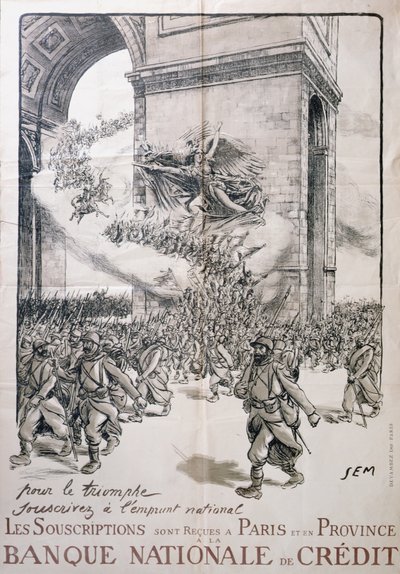 Poster for the National Loan, Banque Nationale de Credit, 1st World War by Sem 1863 1934 Sem 1863 1934